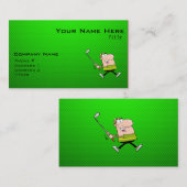 Cartoon Golfer; grün Visitenkarte (Vorne/Hinten)