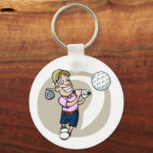 Cartoon Golfer Schlüsselanhänger (Vorderseite)