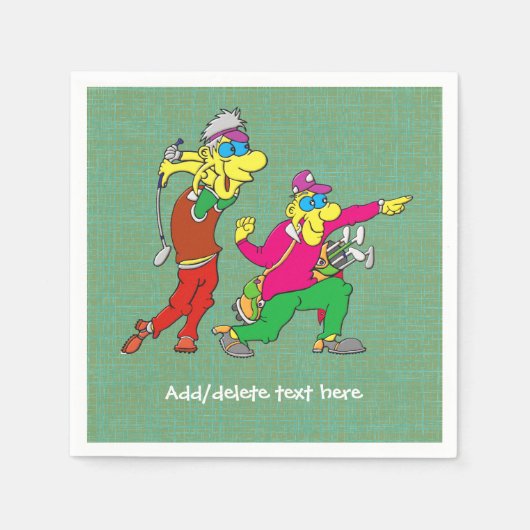 Cartoon Golfer und Caddie Serviette (Vorderseite)