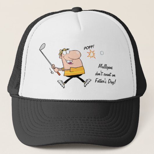 Cartoon Golfer Vatertag Truckerkappe (Vorderseite)