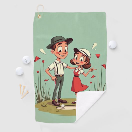 Cartoon Golfplatz Golf Handtuch (Insitu)