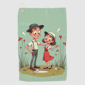 Cartoon Golfplatz Golf Handtuch (Vorderseite)