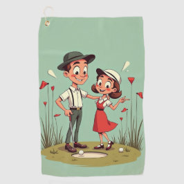 Cartoon Golfplatz Golf Handtuch