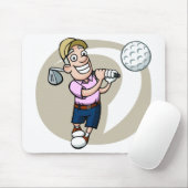 Cartoon-Golfspieler Mousepad (Mit Mouse)