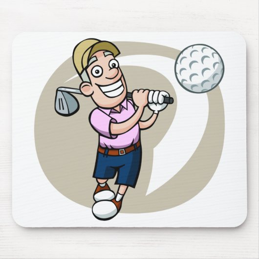 Cartoon-Golfspieler Mousepad (Vorne)