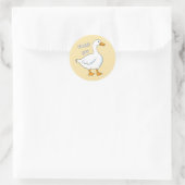Cartoon Goose Danke, gelber Sticker (Tasche)