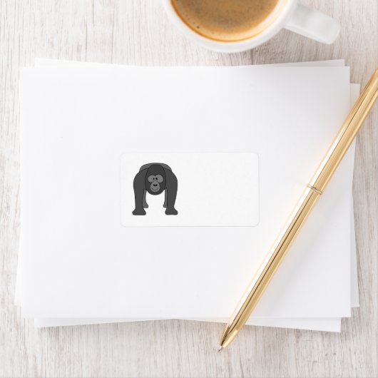 Cartoon Gorilla Adressaufkleber (Insitu)