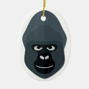 Cartoon-Gorilla-Kopf Keramikornament