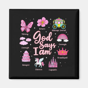 Cartoon-Gott sagt Ich bin Prinzessin Mädchen Kids  Magnet
