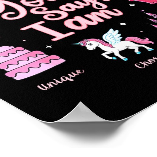 Cartoon-Gott sagt Ich bin Prinzessin Mädchen Kinde Poster (Ecke)