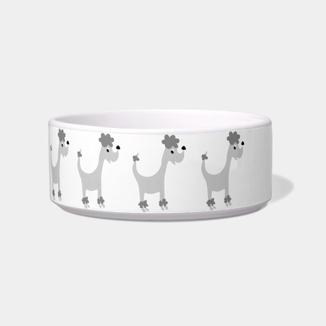 Cartoon graue Poodle Posh Paws Dog Napf (Links)