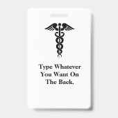 Cartoon Graues Haar Krankenpflege Abzeichen Anpass Ausweis (Rückseite)