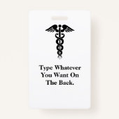 Cartoon Graues Haar Krankenpflege Abzeichen Anpass Ausweis (Rückseite)