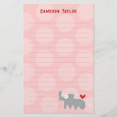 Cartoon Gray Rhino Kinder Geburtstag Vielen Dank Briefpapier (Vorderseite)