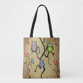 Cartoon Great Horned Owls Tasche (Vorderseite)