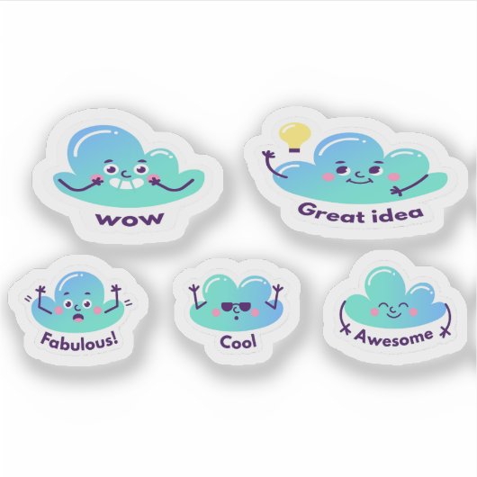 Cartoon great job sticker set (Vorderseite)