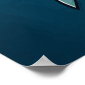 Cartoon Great White Shark - Ocean Predator Art Poster (Ecke)