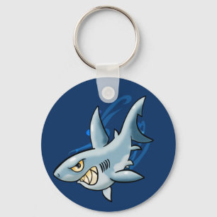 Cartoon Great White Shark Schlüsselanhänger
