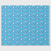 Cartoon Great White Sharks Geschenkpapier (Flach)