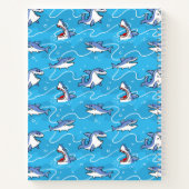 Cartoon Great White Sharks Notizblock (Rückseite)