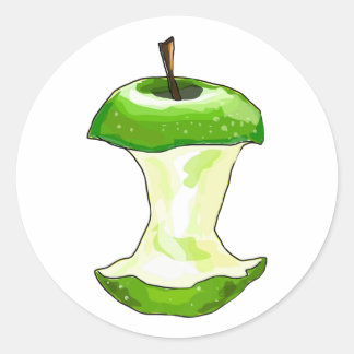 Cartoon Green Apple Runder Aufkleber