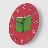 Cartoon Green Book Große Wanduhr (Winkel)