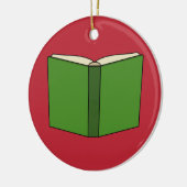 Cartoon Green Book Keramik Ornament (Links)
