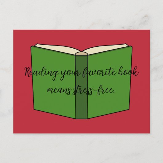 Cartoon Green Book | Text hinzufügen Feiertagspostkarte (Vorderseite)