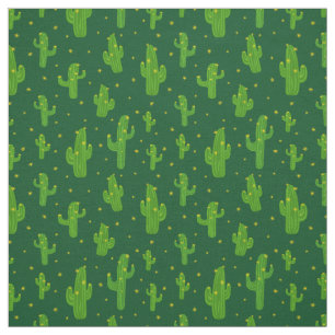Cartoon Green Cactus Pflanze Muster Stoff
