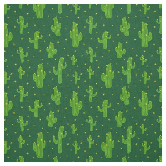 Cartoon Green Cactus Pflanze Muster Stoff (Muster)
