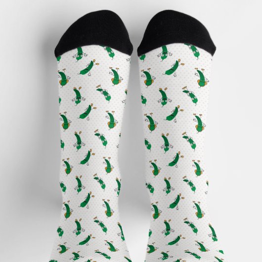 Cartoon Green Chile Muster Socken (Oben)