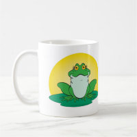 Cartoon Green Frog auf Lilienpolster