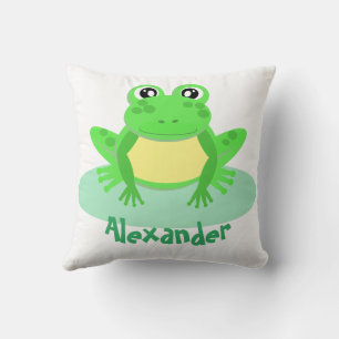 Cartoon Green Frosch Niedlich Kissen