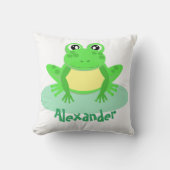 Cartoon Green Frosch Niedlich Kissen (Vorderseite)