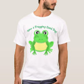 Cartoon Green Frosch Niedlich T-Shirt (Vorderseite)
