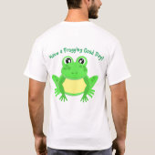 Cartoon Green Frosch Niedlich T-Shirt (Rückseite)