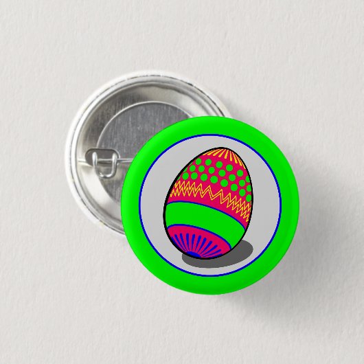 Cartoon Green Lila Blue Oaster Egg Vector Button (Vorne & Hinten)
