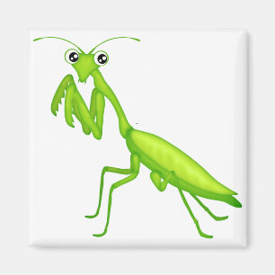 Cartoon Green Praying Mantis-Magnete Magnet
