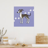 Cartoon Greyhound / Whippet / Italienischer Windhu Poster (Küche)
