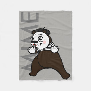 CARTOON GRIZZLY BEAR MIME FLEECE BLANKET