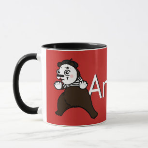 CARTOON GRIZZLY BEAR MIME RINGER TASSE