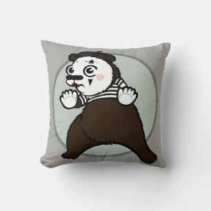 CARTOON GRIZZLY BEAR MIME SQUARE DURCH PILLOW KISSEN