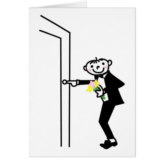 Cartoon Groom Rings Doorbell (Vorne)