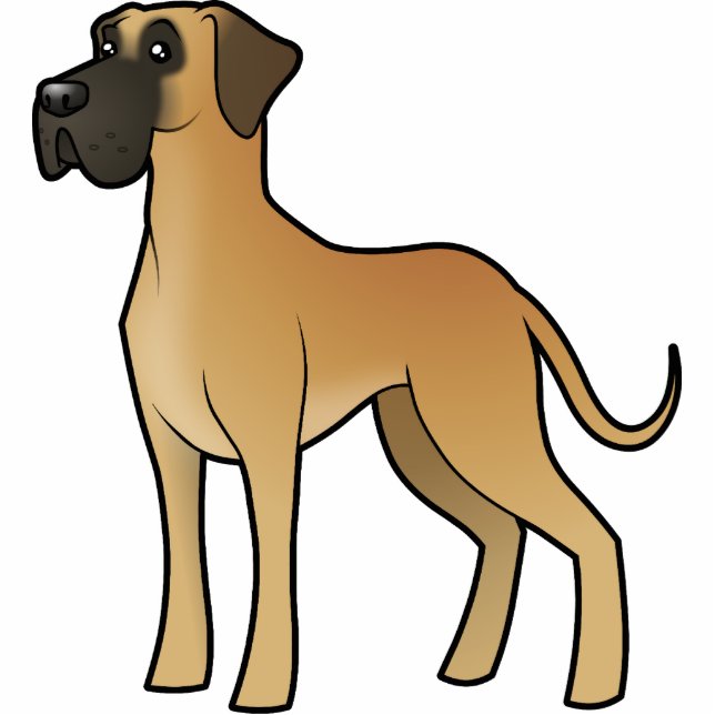 Cartoon-großer Däne Fotoskulptur Magnet (Vorne)