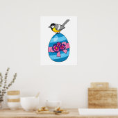 Cartoon Großes Tit mit Ostereier Poster (Küche)