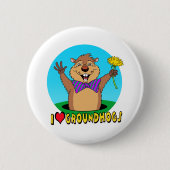 Cartoon Groundhog Button (Vorderseite)