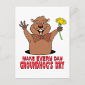 Cartoon Groundhog Postkarte (Vorderseite)
