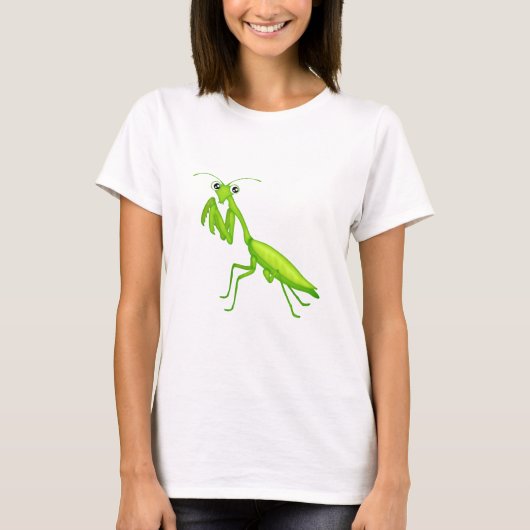 Cartoon Grün Gebet Mantis Unisex Adult Apparel T-Shirt (Vorderseite)