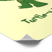 Cartoon Grün- und Gelbschildkröte Poster (Ecke)