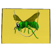 Cartoon, grün und Limon Große Geschenktüte (Rückseite)